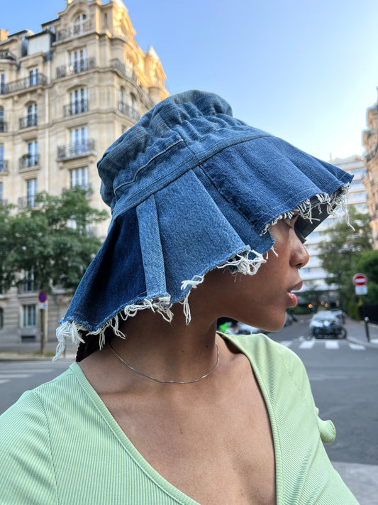 SOLEIL | Light Wash Pleated Hat