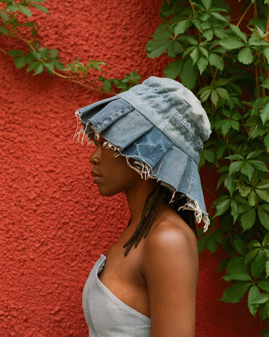 SOLEIL | Light Wash Pleated Hat